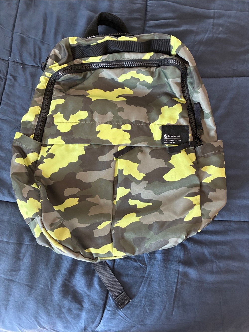 lululemon athletica Camouflage Backpack in Olive and Neon Yellow